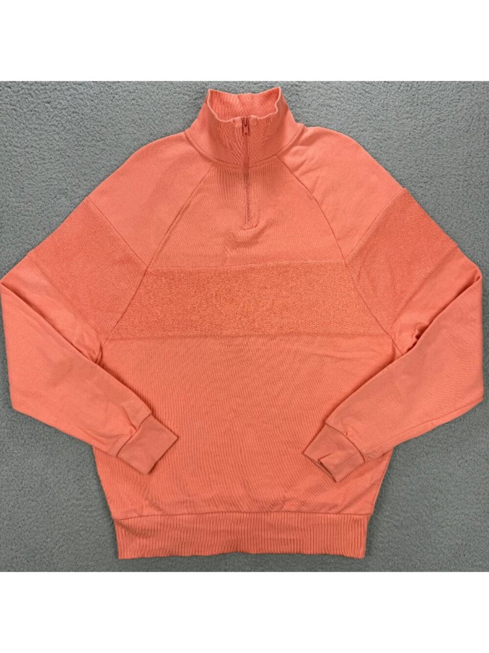 Collusion Sweatshirt Womens Small S Peach Pink 1/4 Quarter Zip Fleece Sweater